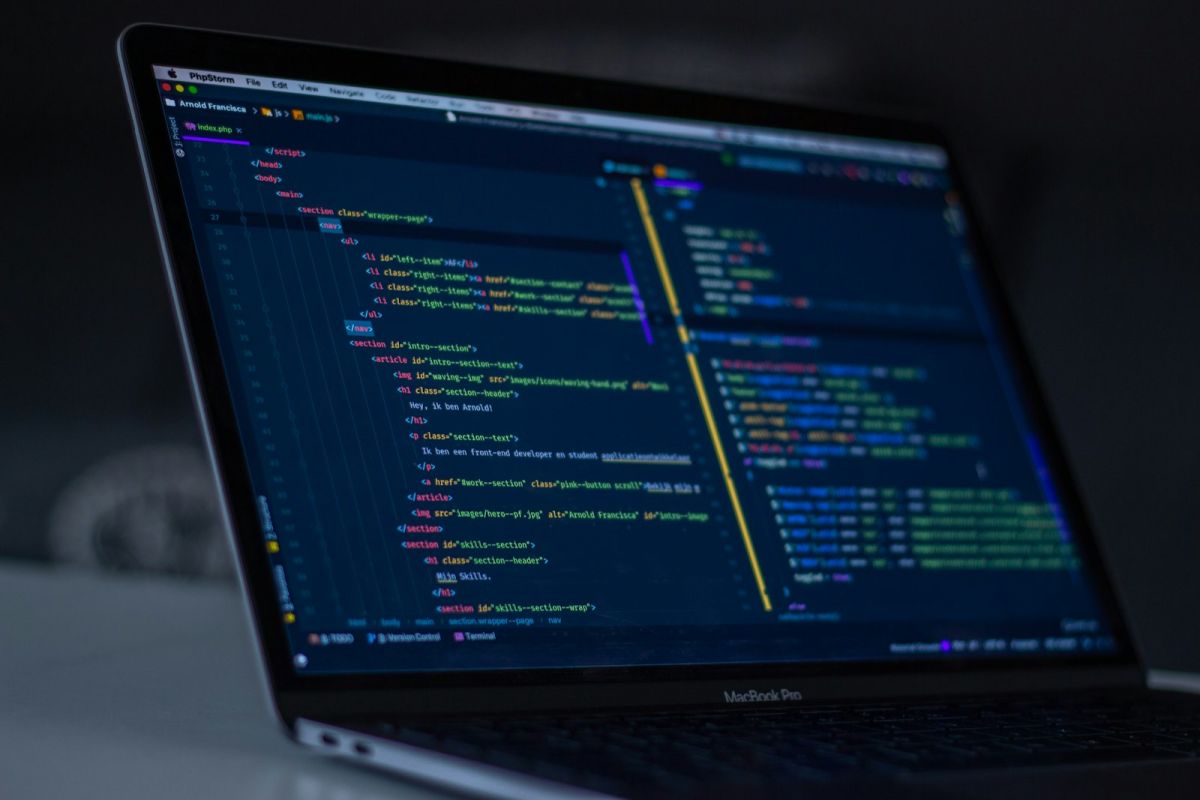 Code on computer screen